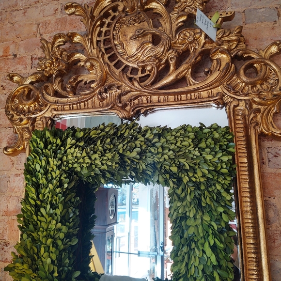 SOLD! Antique Gold Gild Bird Scroll Fancy Wood Mirror - Picture 2 of 3